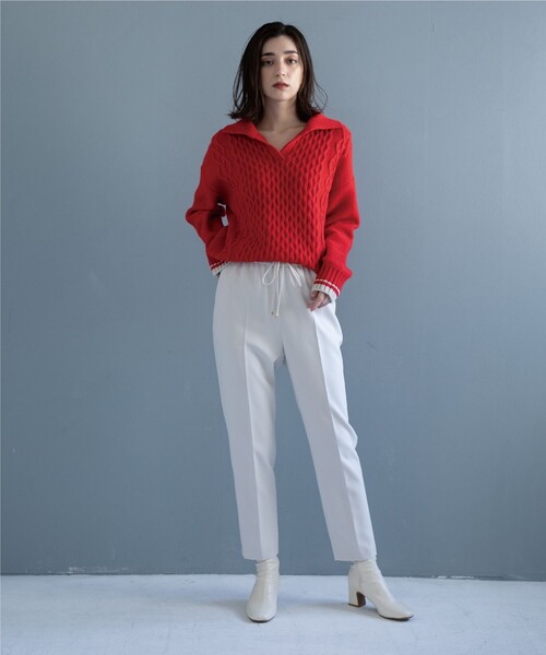 OPAQUE.CLIP（オペークドットクリップ）の「◆ダブルクロス イージーテーパードパンツ（その他パンツ・レディース・ライトグレー/ブラック/ベージュ/ブルー/ピンク系/ライトオレンジ系1・40/38/42/36/34）」の11枚目の写真