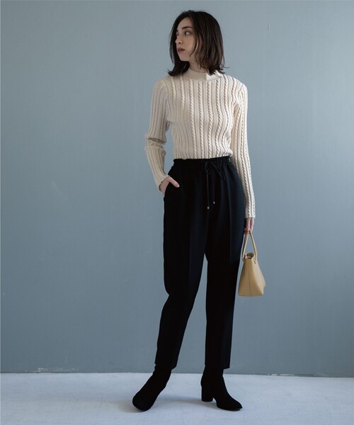 OPAQUE.CLIP（オペークドットクリップ）の「◆ダブルクロス イージーテーパードパンツ（その他パンツ・レディース・ライトグレー/ブラック/ベージュ/ブルー/ピンク系/ライトオレンジ系1・40/38/42/36/34）」の15枚目の写真