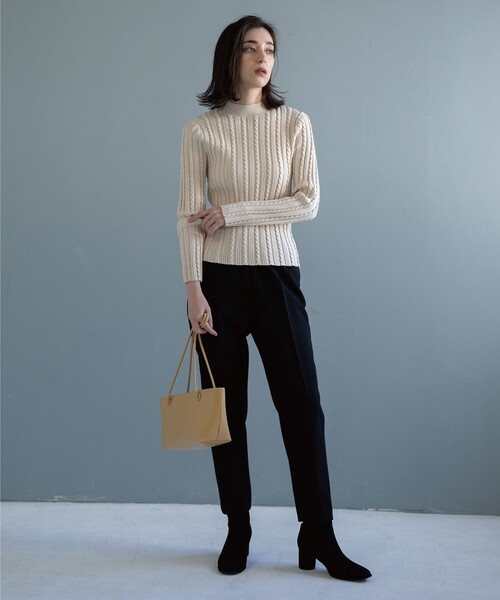 OPAQUE.CLIP（オペークドットクリップ）の「◆ダブルクロス イージーテーパードパンツ（その他パンツ・レディース・ライトグレー/ブラック/ベージュ/ブルー/ピンク系/ライトオレンジ系1・40/38/42/36/34）」の16枚目の写真