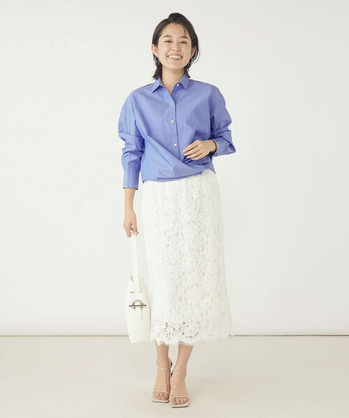 NOLLEY’S Sophi（ノーリーズソフィ）の「カシュクール2WAYメタル釦シャツ（シャツ/ブラウス・レディース・ホワイト/ブルー/ブルー系その他3/ピンク系その他3・36/38）」の10枚目の写真