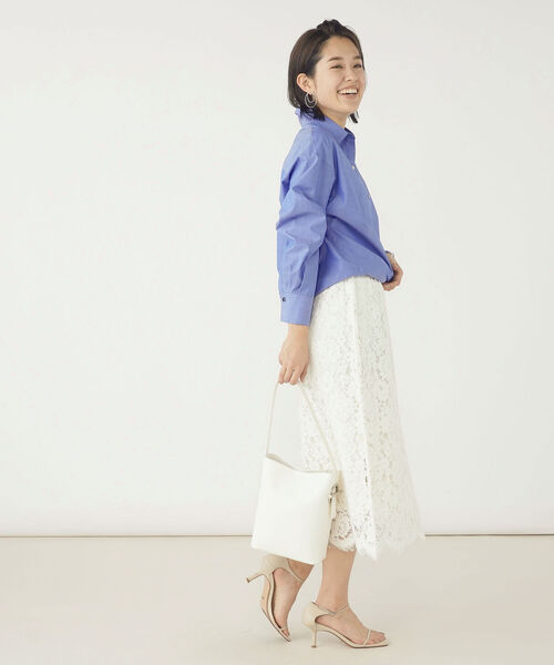 NOLLEY’S Sophi（ノーリーズソフィ）の「カシュクール2WAYメタル釦シャツ（シャツ/ブラウス・レディース・ホワイト/ブルー/ブルー系その他3/ピンク系その他3・36/38）」の11枚目の写真