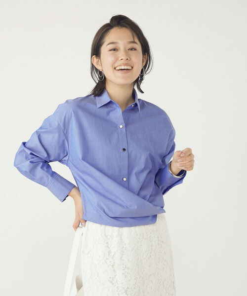 NOLLEY’S Sophi（ノーリーズソフィ）の「カシュクール2WAYメタル釦シャツ（シャツ/ブラウス・レディース・ホワイト/ブルー/ブルー系その他3/ピンク系その他3・36/38）」の14枚目の写真