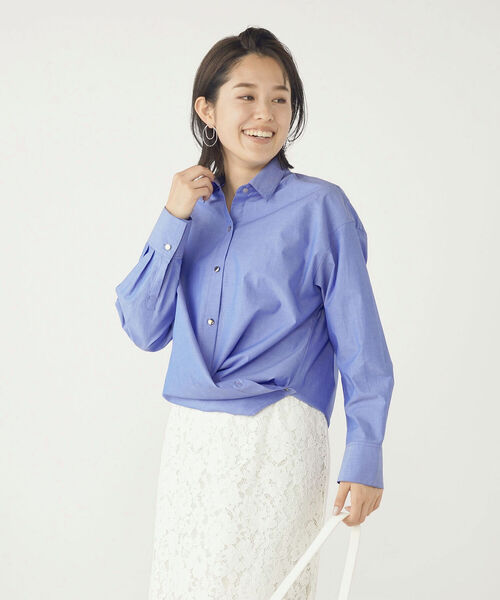 NOLLEY’S Sophi（ノーリーズソフィ）の「カシュクール2WAYメタル釦シャツ（シャツ/ブラウス・レディース・ホワイト/ブルー/ブルー系その他3/ピンク系その他3・36/38）」の16枚目の写真