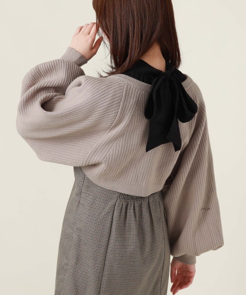 archives(アルシーヴ)の「マルチwayリブニットボレロカーディガン(カーディガン/ボレロ・レディース・オフホワイト/ブルー/グレイッシュベージュ/ブラック・MEDIUM)」の22枚目の写真