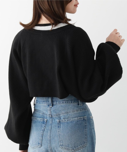 archives(アルシーヴ)の「マルチwayリブニットボレロカーディガン(カーディガン/ボレロ・レディース・オフホワイト/ブルー/グレイッシュベージュ/ブラック・MEDIUM)」の9枚目の写真