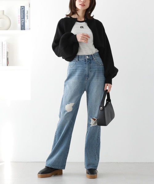 archives(アルシーヴ)の「マルチwayリブニットボレロカーディガン(カーディガン/ボレロ・レディース・オフホワイト/ブルー/グレイッシュベージュ/ブラック・MEDIUM)」の12枚目の写真