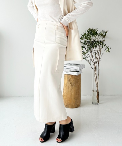 Meli rich（メリーリッチ）の「カーゴスカート（スカート・レディース・アイボリー/グレイッシュベージュ/カーキ/ブラック・MEDIUM）」の5枚目の写真