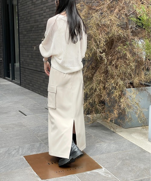 Meli rich（メリーリッチ）の「カーゴスカート（スカート・レディース・アイボリー/グレイッシュベージュ/カーキ/ブラック・MEDIUM）」の16枚目の写真