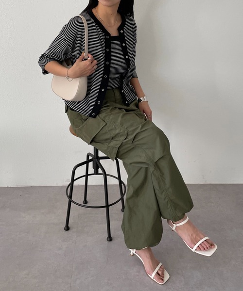 DISCOAT（ディスコート）の「ナイロンツイルワッシャーカーゴパンツ（カーゴパンツ・メンズ・カーキ/アイボリー/ブラック・FREE）」の4枚目の写真