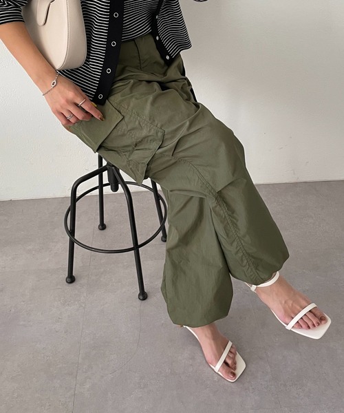 DISCOAT（ディスコート）の「ナイロンツイルワッシャーカーゴパンツ（カーゴパンツ・メンズ・カーキ/アイボリー/ブラック・FREE）」の5枚目の写真