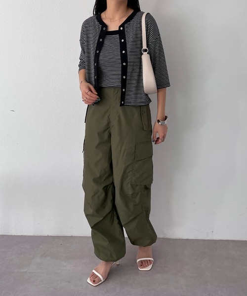 DISCOAT（ディスコート）の「ナイロンツイルワッシャーカーゴパンツ（カーゴパンツ・メンズ・カーキ/アイボリー/ブラック・FREE）」の7枚目の写真