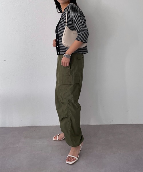 DISCOAT（ディスコート）の「ナイロンツイルワッシャーカーゴパンツ（カーゴパンツ・メンズ・カーキ/アイボリー/ブラック・FREE）」の9枚目の写真