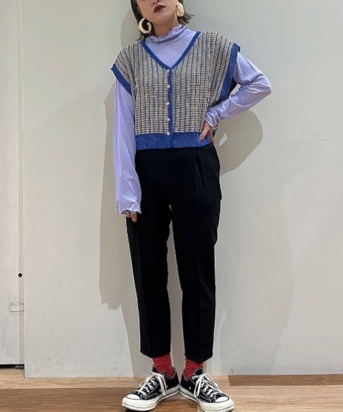 Green　Parks（グリーンパークス）の「きれいシルエットパンツ（その他パンツ・レディース・ホワイト系その他2/サックスブルー/ブラック/イエロー・L/M/S）」の7枚目の写真