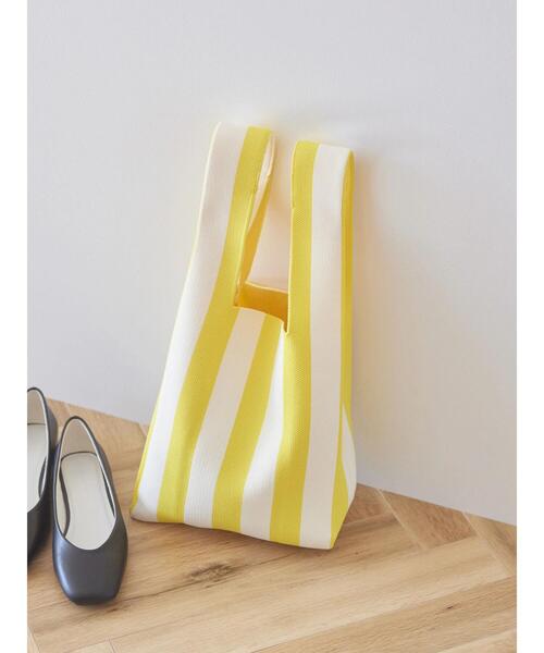 AMERICAN HOLIC(アメリカンホリック)の「ニットジャガードBAG(トートバッグ・レディース・ピンク/イエロー/サックスブルー・FREE)」の3枚目の写真