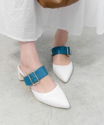 alala | チャンキーベルトポインテッドミュール(パンプス)