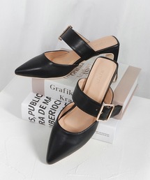 alala | チャンキーベルトポインテッドミュール(パンプス)