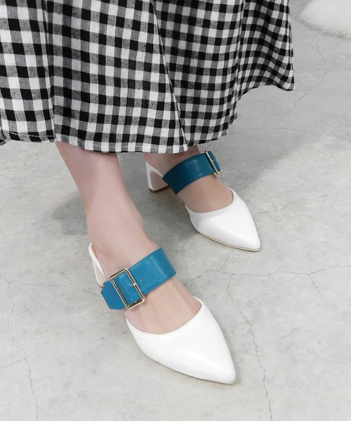 alala（アララ）の「チャンキーベルトポインテッドミュール（パンプス・レディース・ホワイト/ブラック/ブルー系その他3・LL/S/M/L）」の19枚目の写真