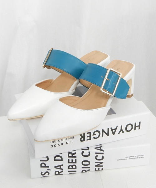 alala（アララ）の「チャンキーベルトポインテッドミュール（パンプス・レディース・ホワイト/ブラック/ブルー系その他3・LL/S/M/L）」の14枚目の写真
