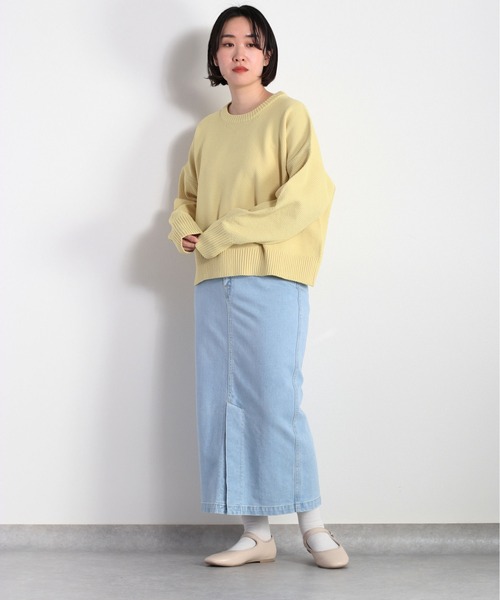 cepo(セポ)の「カノコ編みクルーネックニット(ニット/セーター・レディース・ラベンダー/オフホワイト/グリーン/ホワイト×ブラック/イエロー・M)」の12枚目の写真