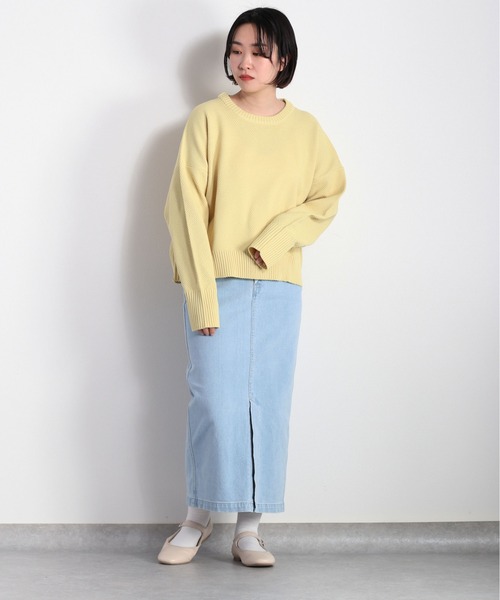 cepo(セポ)の「カノコ編みクルーネックニット(ニット/セーター・レディース・ラベンダー/オフホワイト/グリーン/ホワイト×ブラック/イエロー・M)」の8枚目の写真