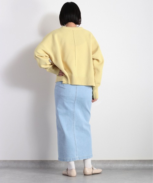 cepo(セポ)の「カノコ編みクルーネックニット(ニット/セーター・レディース・ラベンダー/オフホワイト/グリーン/ホワイト×ブラック/イエロー・M)」の17枚目の写真