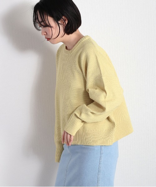 cepo(セポ)の「カノコ編みクルーネックニット(ニット/セーター・レディース・ラベンダー/オフホワイト/グリーン/ホワイト×ブラック/イエロー・M)」の10枚目の写真