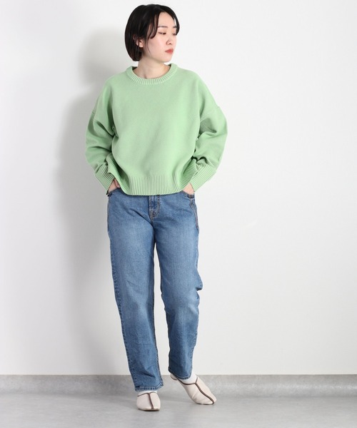 cepo(セポ)の「カノコ編みクルーネックニット(ニット/セーター・レディース・ラベンダー/オフホワイト/グリーン/ホワイト×ブラック/イエロー・M)」の7枚目の写真