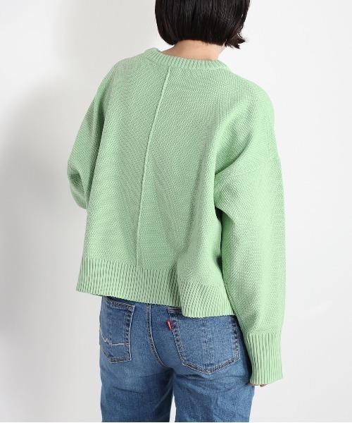 cepo(セポ)の「カノコ編みクルーネックニット(ニット/セーター・レディース・ラベンダー/オフホワイト/グリーン/ホワイト×ブラック/イエロー・M)」の9枚目の写真