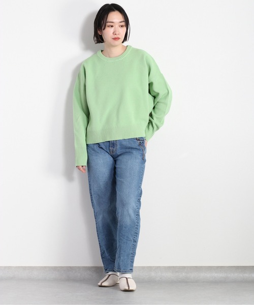 cepo(セポ)の「カノコ編みクルーネックニット(ニット/セーター・レディース・ラベンダー/オフホワイト/グリーン/ホワイト×ブラック/イエロー・M)」の11枚目の写真