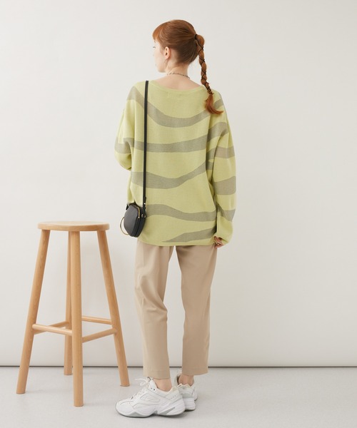 ROSIEE（ロージー）の「ROSIEE クリアジャガードニット（ニット/セーター・レディース・アイボリー/グリーン・FREE）」の3枚目の写真