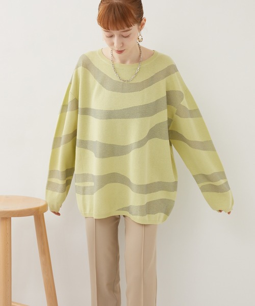 ROSIEE（ロージー）の「ROSIEE クリアジャガードニット（ニット/セーター・レディース・アイボリー/グリーン・FREE）」の15枚目の写真