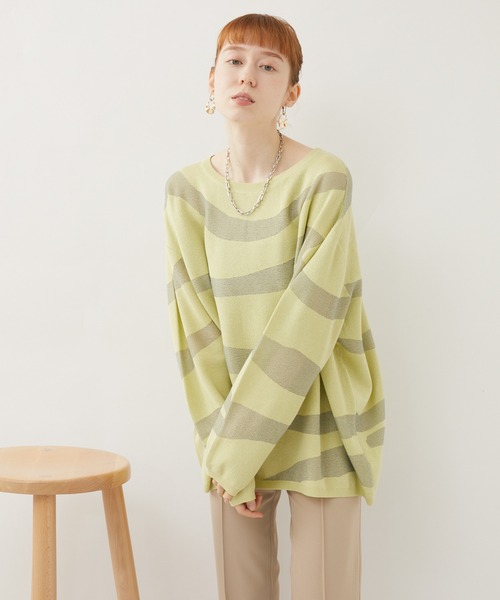 ROSIEE（ロージー）の「ROSIEE クリアジャガードニット（ニット/セーター・レディース・アイボリー/グリーン・FREE）」の7枚目の写真