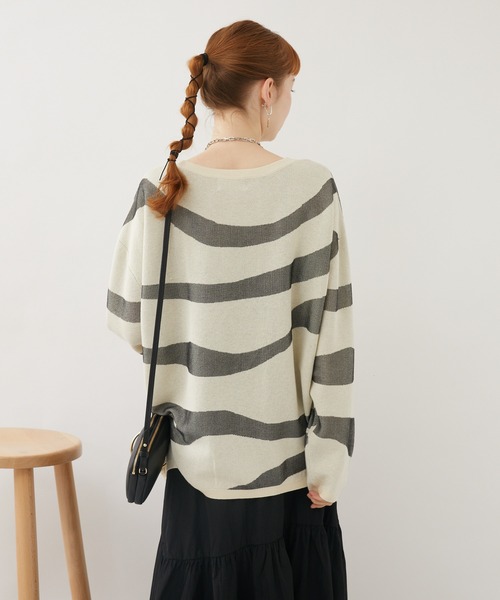 ROSIEE（ロージー）の「ROSIEE クリアジャガードニット（ニット/セーター・レディース・アイボリー/グリーン・FREE）」の6枚目の写真