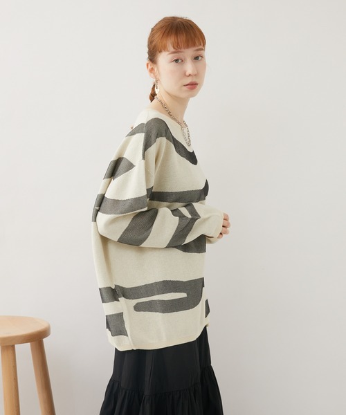 ROSIEE（ロージー）の「ROSIEE クリアジャガードニット（ニット/セーター・レディース・アイボリー/グリーン・FREE）」の14枚目の写真