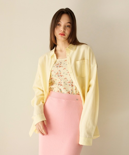 TINA:JOJUN(ティーナジョジュン)の「ユニセックス エンブレム刺繍入りシャツ TINA:JOJUN(シャツ/ブラウス・レディース・オレンジ系その他/クリーム/ホワイト/ライトブルー/ブラウン/ラベンダー・M)」の13枚目の写真