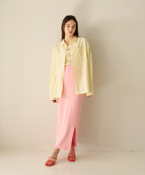 TINA:JOJUN(ティーナジョジュン)の「ユニセックス エンブレム刺繍入りシャツ TINA:JOJUN(シャツ/ブラウス・レディース・オレンジ系その他/クリーム/ホワイト/ライトブルー/ブラウン/ラベンダー・M)」の15枚目の写真