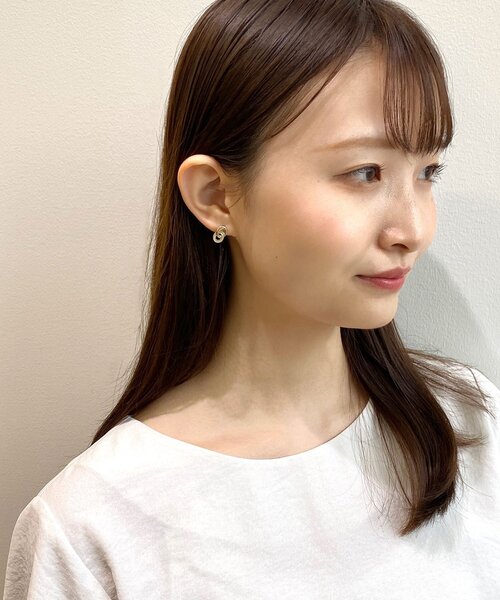 OPAQUE.CLIP（オペークドットクリップ）の「◆ダブルサークルピアス（ピアス（両耳用）・レディース・ライトベージュ/オリーブ・00）」の4枚目の写真