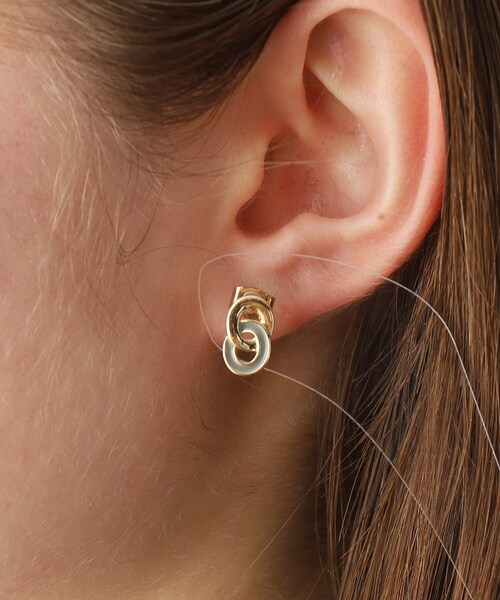 OPAQUE.CLIP（オペークドットクリップ）の「◆ダブルサークルピアス（ピアス（両耳用）・レディース・ライトベージュ/オリーブ・00）」の5枚目の写真