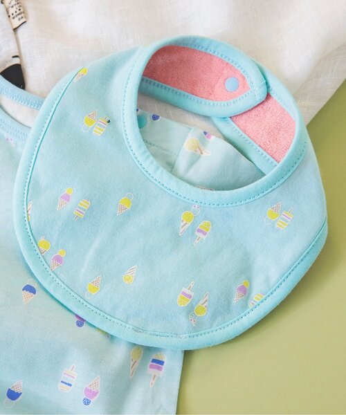 BREEZE(ブリーズ)の「リバーシブルスタイ マイファーストブリーズ (スタイ/よだれかけ・キッズ・オレンジ/ライトグレー/オフホワイト/ミント/エメラルド/グレー/カーキ/ブルー/ブラック/イエロー/ライトイエロー/サックスブルー/ベビーピンク/ピンク/グリーン・80)」の9枚目の写真