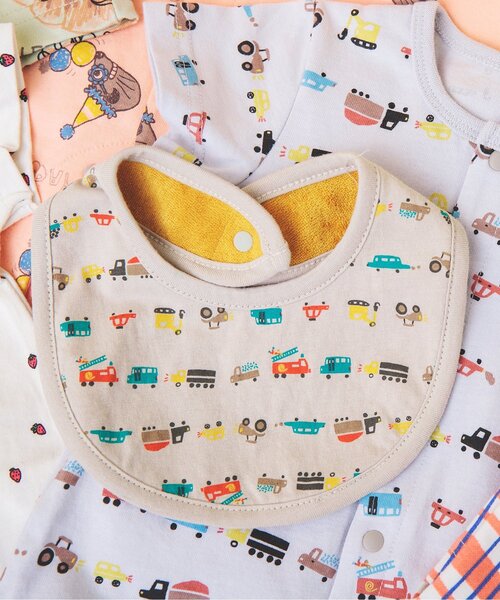 BREEZE(ブリーズ)の「リバーシブルスタイ マイファーストブリーズ (スタイ/よだれかけ・キッズ・オレンジ/ライトグレー/オフホワイト/ミント/エメラルド/グレー/カーキ/ブルー/ブラック/イエロー/ライトイエロー/サックスブルー/ベビーピンク/ピンク/グリーン・80)」の4枚目の写真