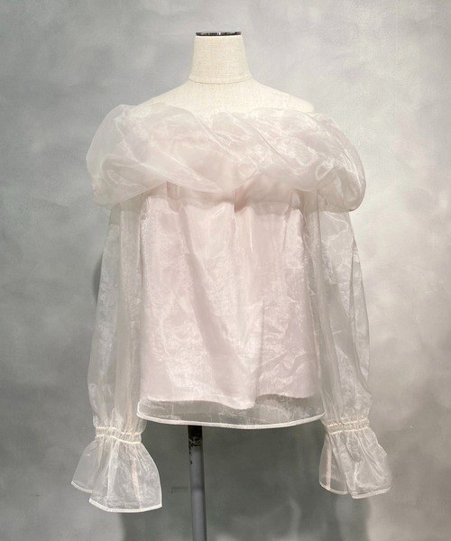 one after another NICE CLAUP（ワンアフターアナザーナイスクラップ）の「オーガンオフショルブラウス（シャツ/ブラウス・レディース・アイボリー/グレー/ピンク・FREE）」の14枚目の写真