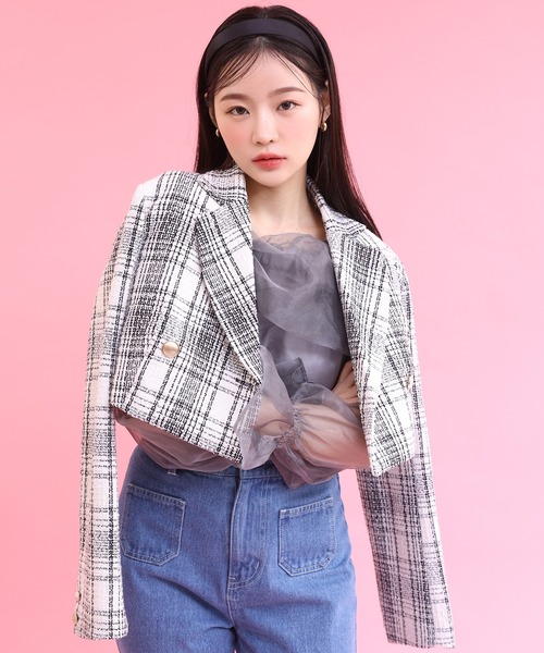 one after another NICE CLAUP（ワンアフターアナザーナイスクラップ）の「オーガンオフショルブラウス（シャツ/ブラウス・レディース・アイボリー/グレー/ピンク・FREE）」の20枚目の写真