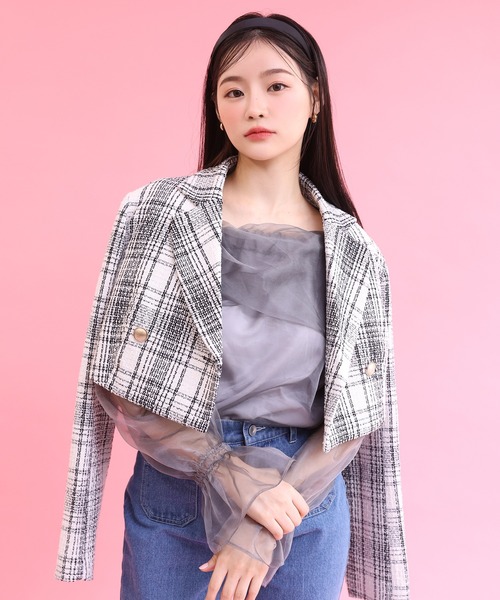 one after another NICE CLAUP（ワンアフターアナザーナイスクラップ）の「オーガンオフショルブラウス（シャツ/ブラウス・レディース・アイボリー/グレー/ピンク・FREE）」の19枚目の写真