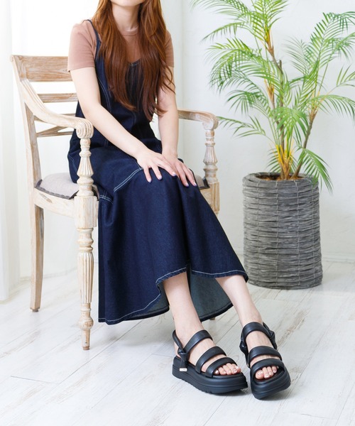 attagirl(アタガール)の「厚底パデットサンダル(サンダル・レディース・ブラック/グリーン/アイボリー・LL/S/M/L)」の7枚目の写真