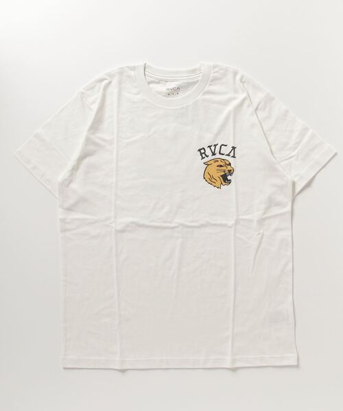 RVCA（ルーカ）の「RVCA/ルーカ バックプリントTシャツ アニマル柄/クルーネックTシャツ トラ柄 BD041-225（Tシャツ/カットソー・メンズ・ブラック/ホワイト/オリーブ・L/XL/M）」の4枚目の写真