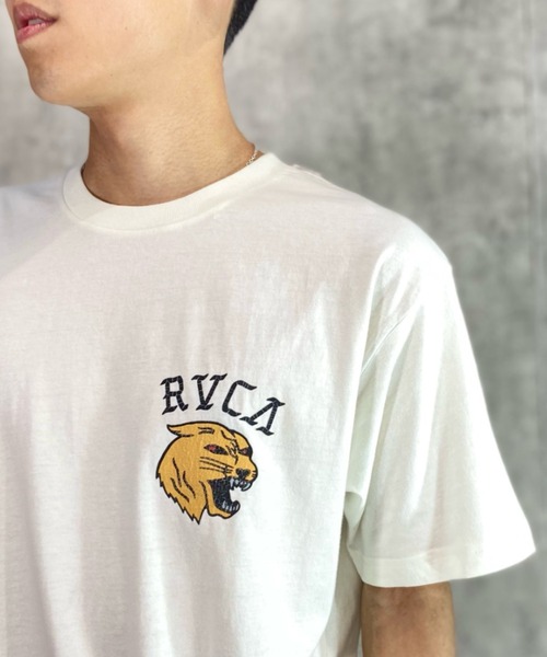 RVCA（ルーカ）の「RVCA/ルーカ バックプリントTシャツ アニマル柄/クルーネックTシャツ トラ柄 BD041-225（Tシャツ/カットソー・メンズ・ブラック/ホワイト/オリーブ・L/XL/M）」の8枚目の写真