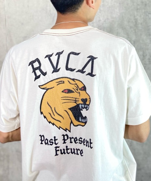 RVCA（ルーカ）の「RVCA/ルーカ バックプリントTシャツ アニマル柄/クルーネックTシャツ トラ柄 BD041-225（Tシャツ/カットソー・メンズ・ブラック/ホワイト/オリーブ・L/XL/M）」の9枚目の写真