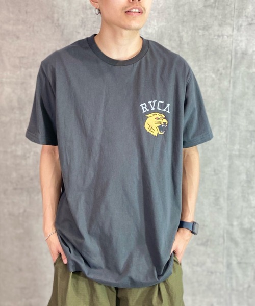 RVCA（ルーカ）の「RVCA/ルーカ バックプリントTシャツ アニマル柄/クルーネックTシャツ トラ柄 BD041-225（Tシャツ/カットソー・メンズ・ブラック/ホワイト/オリーブ・L/XL/M）」の13枚目の写真
