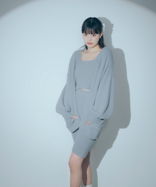 Romansual（ロマンシュアル）の「Romansual/ニットタンクトップ＆ハーフパンツセット（タンクトップ・レディース・グレー/ピンク・FREE）」の8枚目の写真