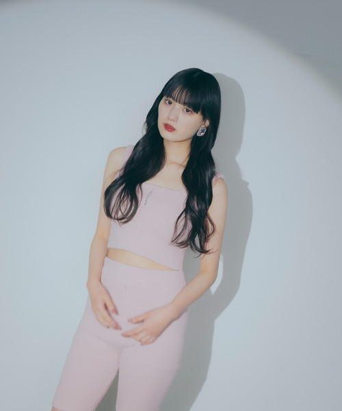 Romansual（ロマンシュアル）の「Romansual/ニットタンクトップ＆ハーフパンツセット（タンクトップ・レディース・グレー/ピンク・FREE）」の6枚目の写真